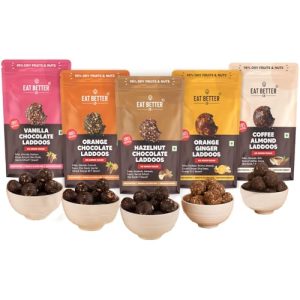 Assorted Laddoo Box - Enjoy 35 Laddoos in 5 Different Flavors, 520g - Sugar-Free, High Protein, Instant Energy, and More